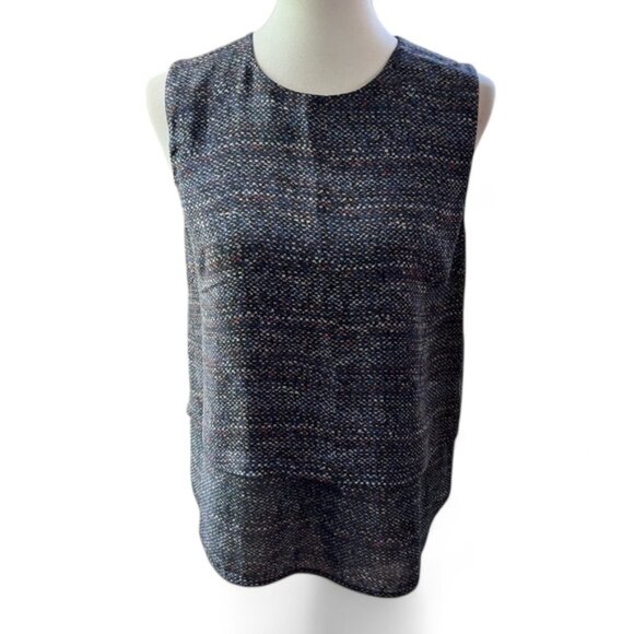 Theory Hodal C Silk Sleeveless Blouse Size Large Dark Academia Professor Core - Picture 1 of 14